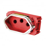 Módulo Tomada 20a   - Novara Vermelho Cromado